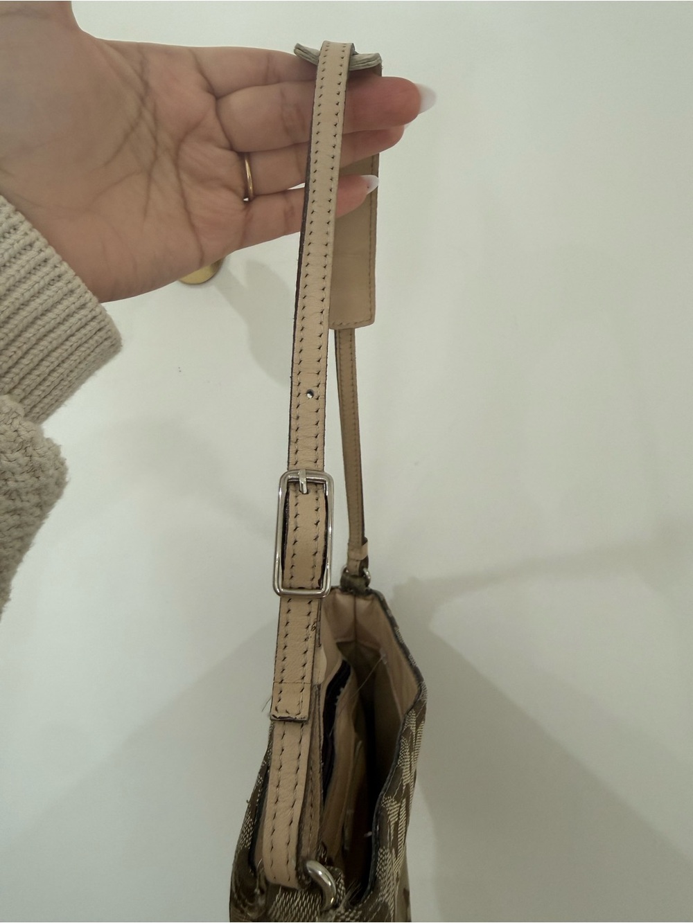 Coach Monogram Shoulder Bag in Brown and Tan - Picture 5 of 9